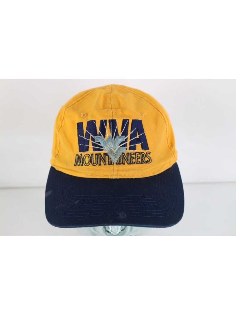 Vintage 90s Distressed Spell Out West Virginia University WVU Snapback Hat Cap
